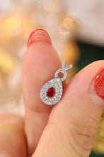 Load image into Gallery viewer, LUOWEND 18K White Gold Real Natural Diamond and Ruby Earrings for Women
