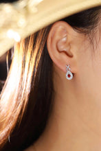 Load image into Gallery viewer, LUOWEND 18K White Gold Real Natural Diamond and Ruby Earrings for Women
