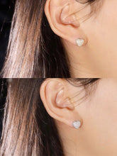 Load image into Gallery viewer, LUOWEND 18K White or Yellow Gold Natural Diamond Stud Earrings for Women
