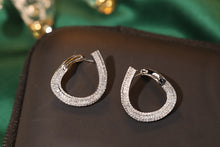 Load image into Gallery viewer, LUOWEND 18K White or Yellow Gold Natural Diamond Earrings for Women
