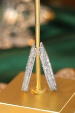 Load image into Gallery viewer, LUOWEND 18K White Gold Real Natural Diamond Hoop Earrings for Women
