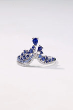 Load image into Gallery viewer, LUOWEND 18K White Gold Real Natural Diamond and Sapphire Ring for Women
