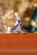 Load image into Gallery viewer, LUOWEND 18K White Gold Real Natural Diamond and Sapphire Ring for Women
