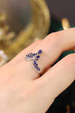 Load image into Gallery viewer, LUOWEND 18K White Gold Real Natural Diamond and Sapphire Ring for Women
