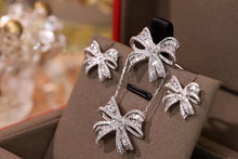Load image into Gallery viewer, LUOWEND 18K White Gold Real Natural Diamond Necklace/Ring/Earrings for Women
