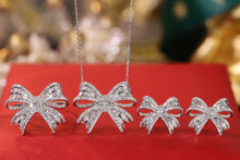 Load image into Gallery viewer, LUOWEND 18K White Gold Real Natural Diamond Necklace/Ring/Earrings for Women
