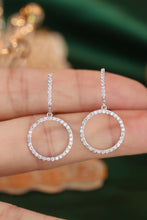 Load image into Gallery viewer, LUOWEND 18K White Gold Real Natural Diamond Hoop Earrings for Women
