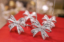 Load image into Gallery viewer, LUOWEND 18K White Gold Real Natural Diamond Necklace/Ring/Earrings for Women
