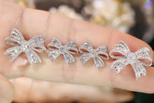 Load image into Gallery viewer, LUOWEND 18K White Gold Real Natural Diamond Necklace/Ring/Earrings for Women
