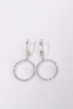 Load image into Gallery viewer, LUOWEND 18K White Gold Real Natural Diamond Hoop Earrings for Women
