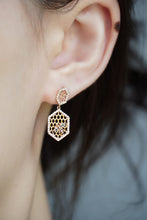 Load image into Gallery viewer, LUOWEND 18K Rose or Yellow Gold Real Natural Diamond Drop Earrings for Women
