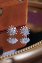 Load image into Gallery viewer, LUOWEND 18K White Gold Natural Diamond Earrings for Women
