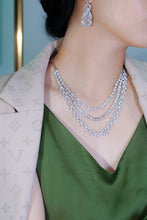 Load image into Gallery viewer, LUOWEND 18K White Gold Real Natural Diamond Necklace for Women
