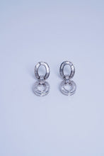 Load image into Gallery viewer, LUOWEND 18K White Gold Natural Diamond Earrings for Women
