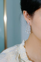 Load image into Gallery viewer, LUOWEND 18K White Gold Natural Drop Earrings for Women
