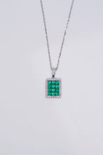 Load image into Gallery viewer, LUOWEND 18K White Gold Real Natural Diamond and Emerald Necklace for Women
