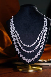 LUOWEND 18K White Gold Real Natural Diamond Necklace for Women