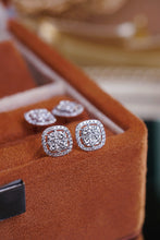 Load image into Gallery viewer, LUOWEND 18K White Gold Natural Diamond Earrings for Women
