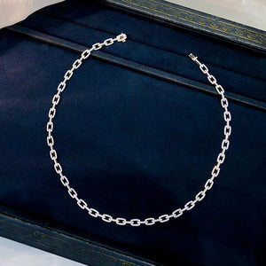 LUOWEND 18K White Gold Real Natural Diamond Necklace for Women