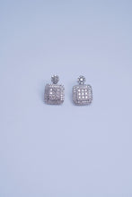 Load image into Gallery viewer, LUOWEND 18K White Gold Natural Diamond Earrings for Women
