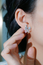 Load image into Gallery viewer, LUOWEND 18K White Gold Real Natural Pink Diamond Earrings for Women
