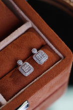 Load image into Gallery viewer, LUOWEND 18K White Gold Natural Diamond Earrings for Women

