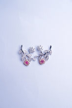 Load image into Gallery viewer, LUOWEND 18K White Gold Real Natural Pink Diamond Earrings for Women
