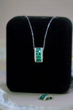Load image into Gallery viewer, LUOWEND 18K White Gold Real Natural Diamond and Emerald Necklace for Women
