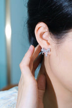 Load image into Gallery viewer, LUOWEND 18K White Gold Natural Diamond Stud Earrings for Women
