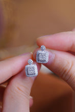 Load image into Gallery viewer, LUOWEND 18K White Gold Natural Diamond Earrings for Women
