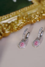 Load image into Gallery viewer, LUOWEND 18K White Gold Real Natural Pink Diamond Earrings for Women

