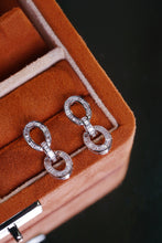 Load image into Gallery viewer, LUOWEND 18K White Gold Natural Diamond Earrings for Women
