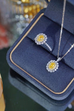 Load image into Gallery viewer, LUOWEND 18K White Gold Natural Yellow Diamond Ring for Women
