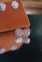 Load image into Gallery viewer, LUOWEND 18K White Gold Natural Diamond Earrings for Women
