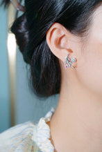 Load image into Gallery viewer, LUOWEND 18K White Gold Real Natural Pink Diamond Earrings for Women
