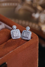 Load image into Gallery viewer, LUOWEND 18K White Gold Natural Diamond Earrings for Women
