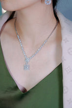 Load image into Gallery viewer, LUOWEND 18K White Gold Real Natural Diamond Necklace for Women
