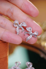 Load image into Gallery viewer, LUOWEND 18K White Gold Natural Diamond Stud Earrings for Women

