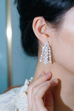 Load image into Gallery viewer, LUOWEND 18K White Gold Natural Drop Earrings for Women
