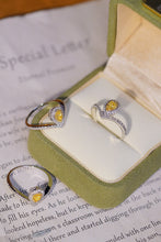 Load image into Gallery viewer, LUOWEND 18K White Gold Natural Yellow Diamond Ring for Women
