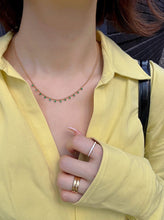 Load image into Gallery viewer, LUOWEND 18K Rose Gold Real Natural Emerald or Diamond Necklace for Women
