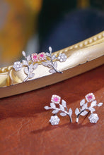Load image into Gallery viewer, LUOWEND 18K White Gold Real Natural Pink Diamond Earrings for Women

