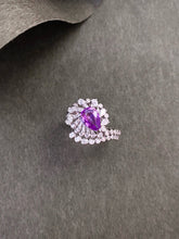 Load image into Gallery viewer, LUOWEND 18K White Gold Natural Diamond and Sapphire Ring for Women
