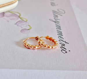 LUOWEND 18K Rose or Yellow Gold Hoop Earrings for Women