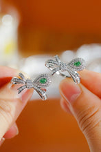 Load image into Gallery viewer, LUOWEND 18K White Gold Natural Green Diamond Ring for Women
