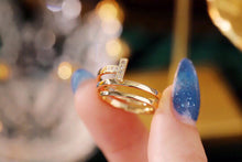 Load image into Gallery viewer, LUOWEND 18K Yellow Gold Real Natural Diamond Ring for Women
