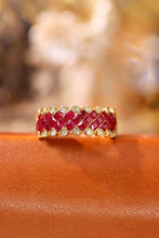 Load image into Gallery viewer, LUOWEND 18K Yellow Gold Real Natural Diamond and Ruby Ring for Women
