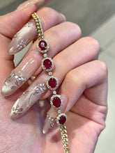 Load image into Gallery viewer, LUOWEND 18K Yellow Gold Natural Ruby Bracelet for Women
