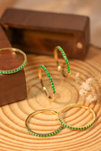 Load image into Gallery viewer, LUOWEND 18K Yellow Gold Real Natural Emerald Ring for Women
