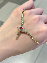Load image into Gallery viewer, lUOWEND 18K Yellow Gold Natural Ruby Bracelet for Women
